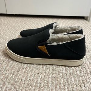 Olukai Pehuea Heu Women's Lava Rock Black Size 8 Slipper Sneakers Shoes